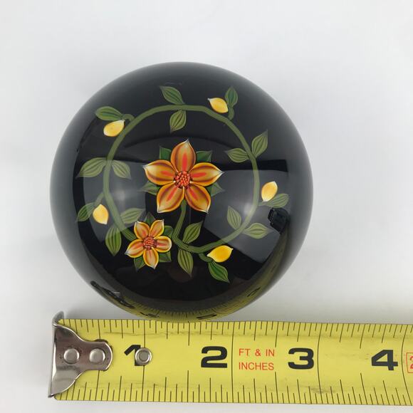 Perthshire 1999C Amber Flower Lampwork Garland Amethyst-Red Ground Paperweight - Picture 8 of 14